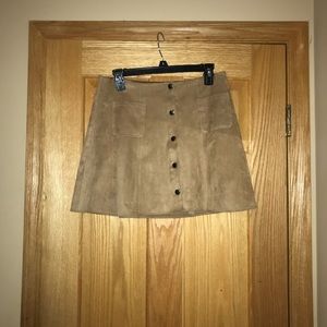 Kendall & Kylie Tan Suede Skirt